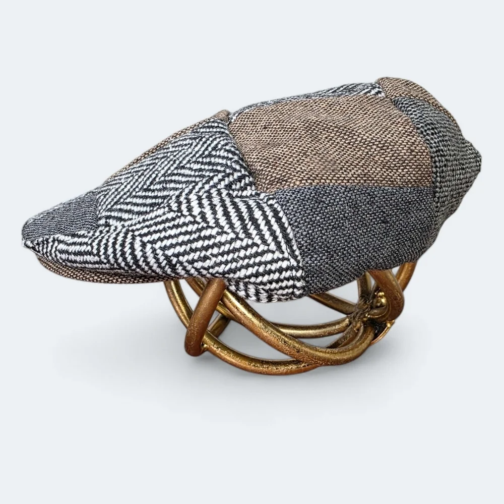 Patrick Francis Kids Irish Patchwork Tweed Flat Cap - Celtic Knot Detail